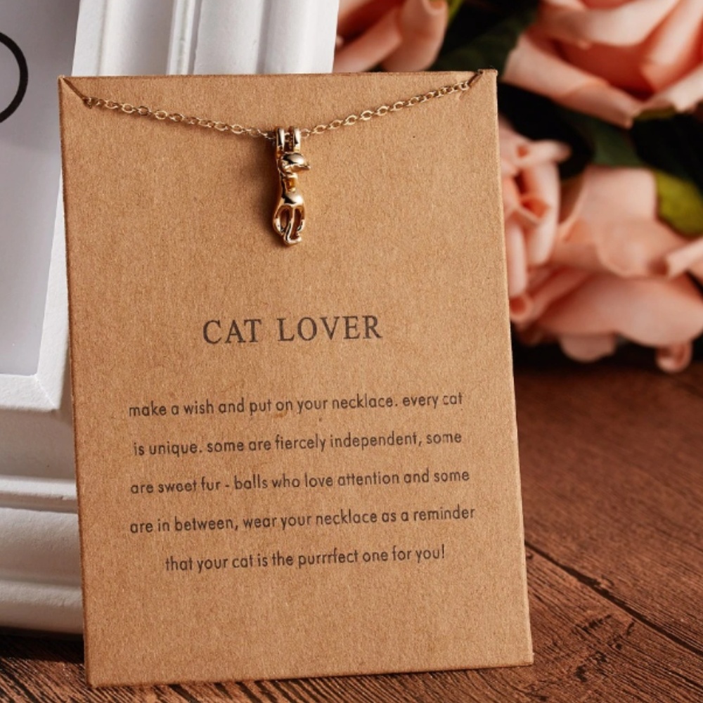 Cute Cat Lover Gold/Silver Layering Charm Necklace - Picture 2 of 8
